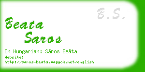 beata saros business card